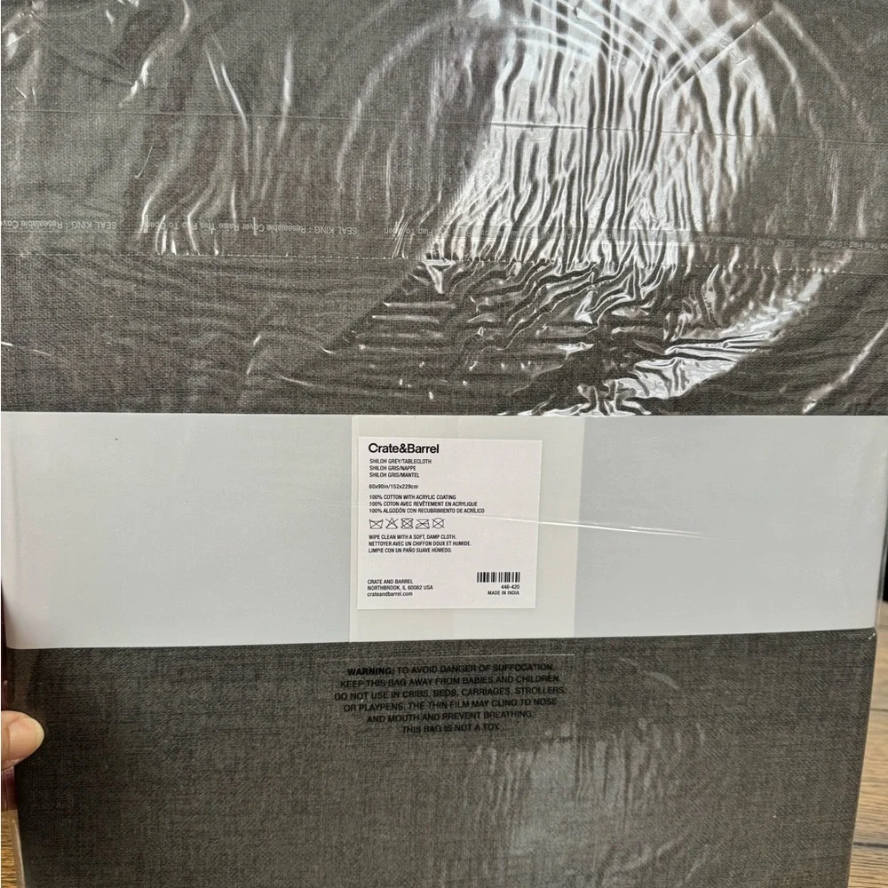 Crate&Barrel Shiloh Gray Tablecloth
